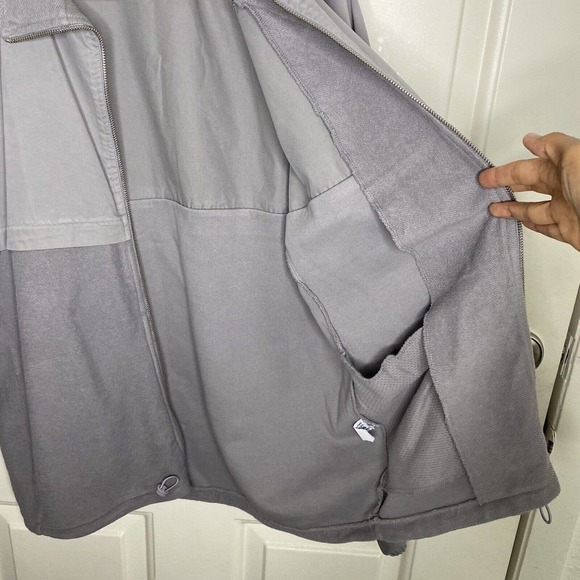 LES BASICS Men’s LE WIND CHEATER JACKET In Gray Large Cotton Portugal - Picture 12 of 13